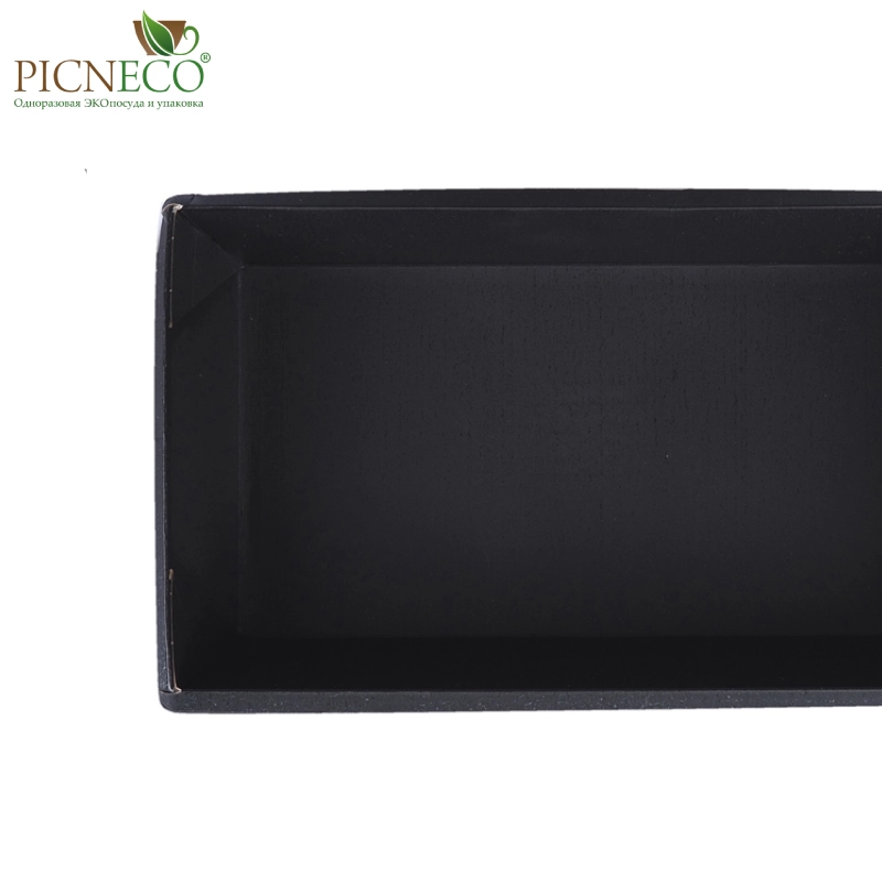 товар Контейнер бумажный 800мл, черный, серия OneClick, (крышка отдельно) OK080C